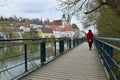 River Enns with the Michaeler Church in Steyr, Austria, Europe